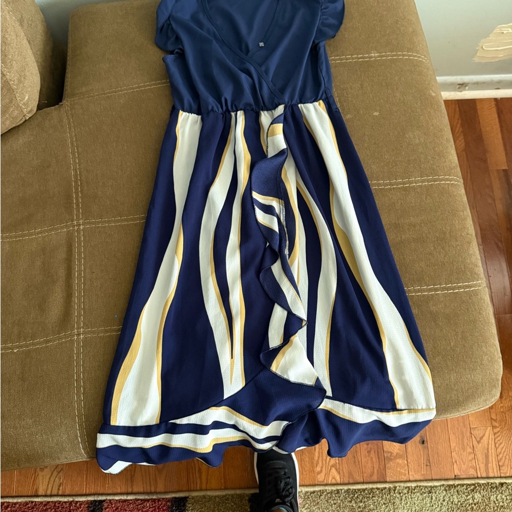 Navy and White Striped Dress